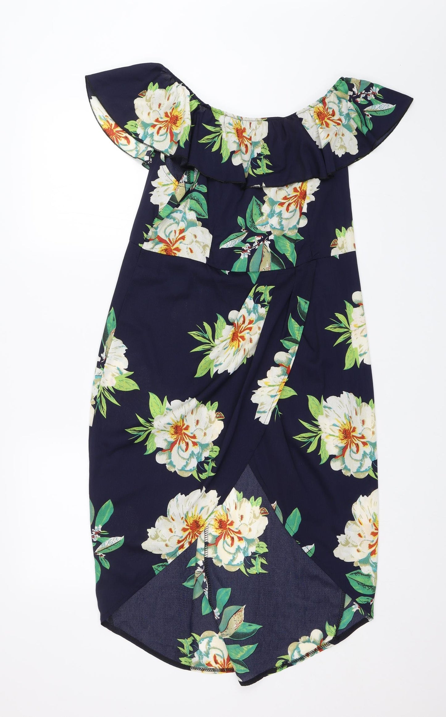 Preworn Womens Blue Floral  Wrap Dress  Size XL