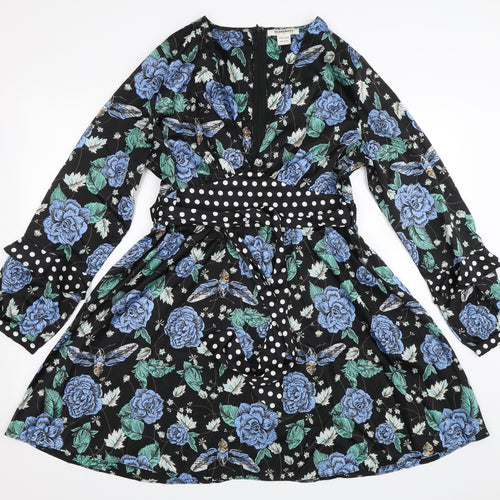 Glamorous Womens Black Floral  Shift  Size 16