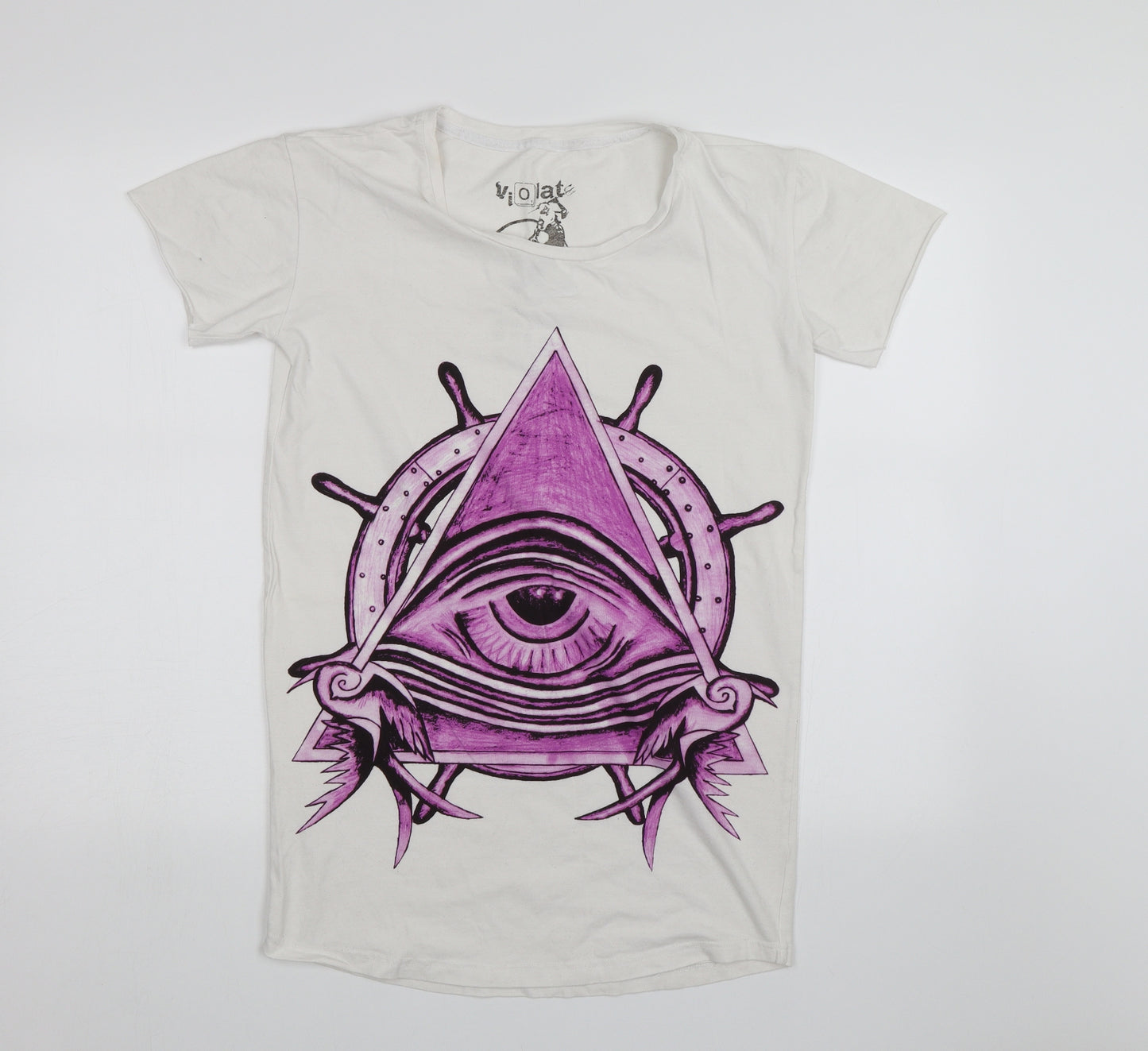 Violate Womens White   Basic T-Shirt Size XS
