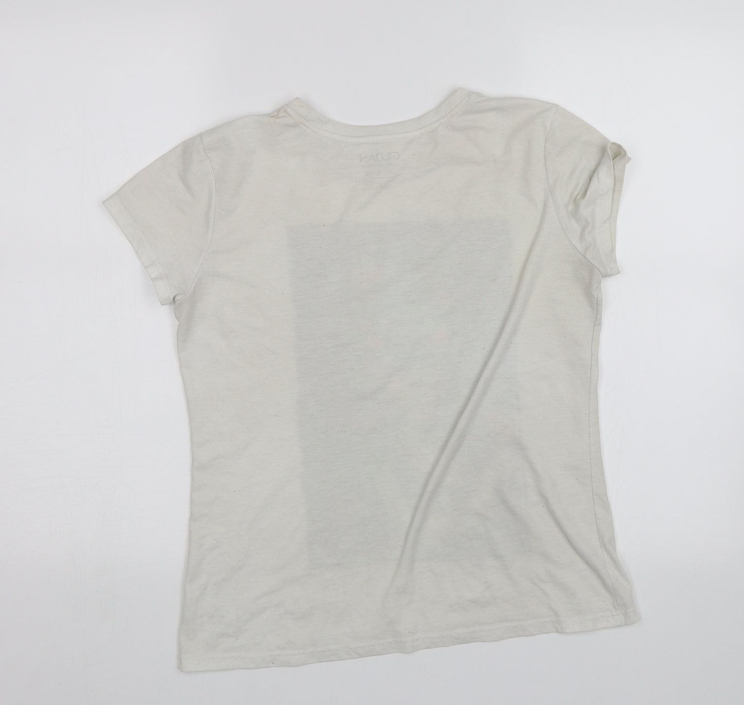 Gilden Womens White   Basic T-Shirt Size M