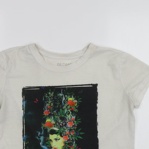 Gilden Womens White   Basic T-Shirt Size M