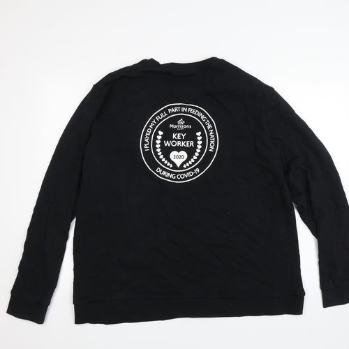 Morrisons Mens Black   Pullover Jumper Size XL