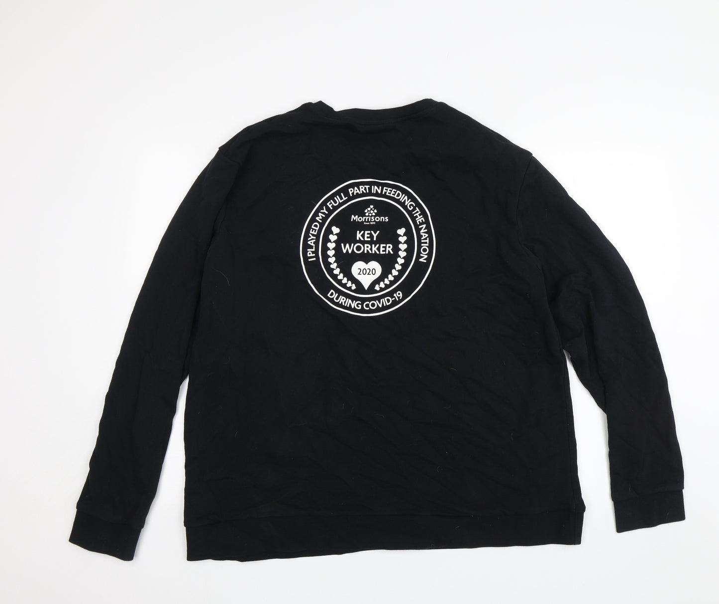 Morrisons Mens Black   Pullover Jumper Size XL