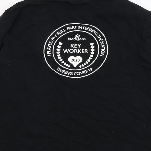 Morrisons Mens Black   Pullover Jumper Size XL