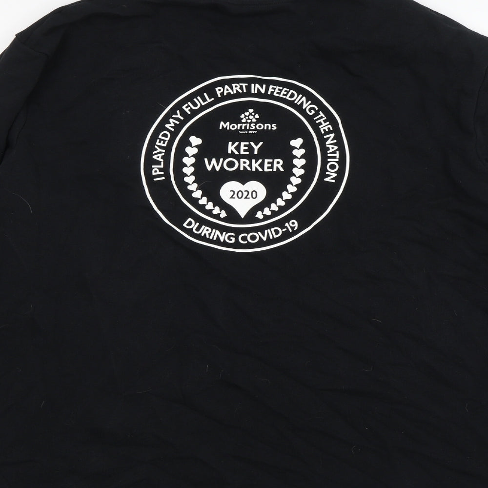 Morrisons Mens Black   Pullover Jumper Size XL