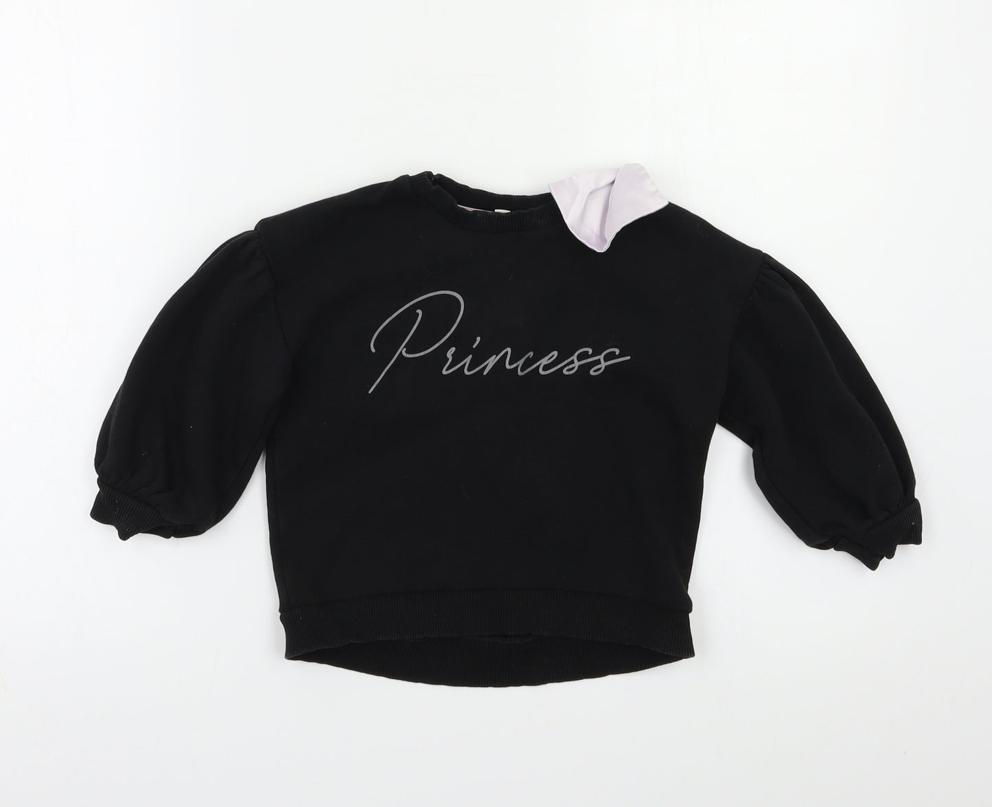 River Island Girls Black   Pullover Sweatshirt Size 3-4 Years