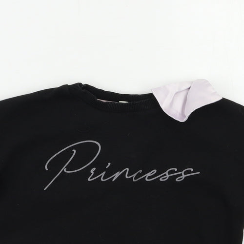 River Island Girls Black   Pullover Sweatshirt Size 3-4 Years