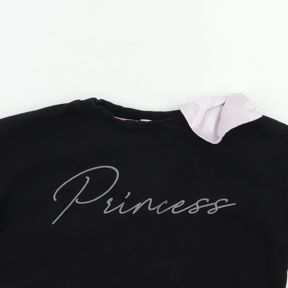 River Island Girls Black   Pullover Sweatshirt Size 3-4 Years
