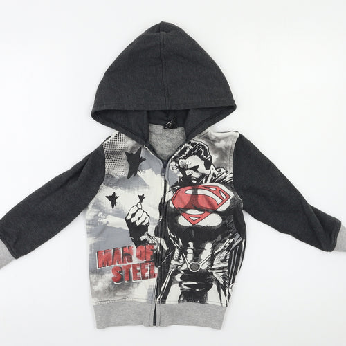 George Boys Grey   Full Zip Hoodie Size 3-4 Years  - Man of Steel
