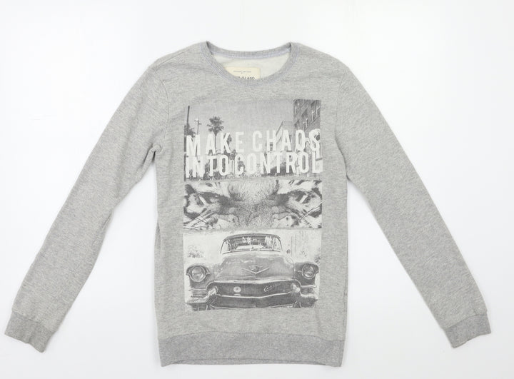 River Island Girls Grey   Pullover Sweatshirt Size 9-10 Years