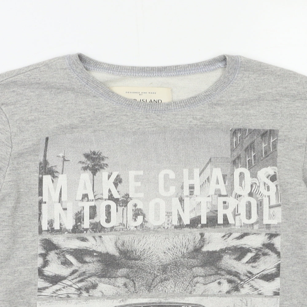 River Island Girls Grey   Pullover Sweatshirt Size 9-10 Years