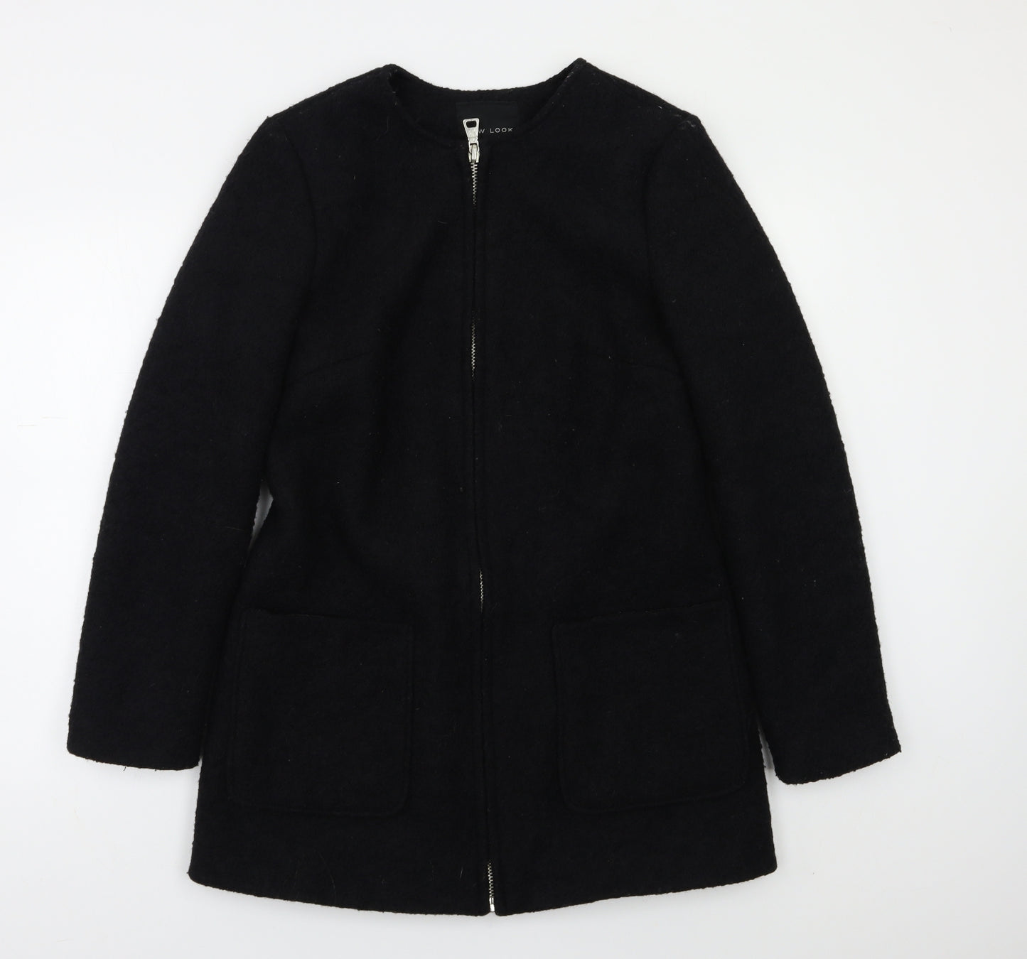 New Look Womens Black   Overcoat Coat Size 10