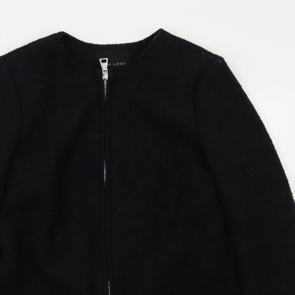New Look Womens Black   Overcoat Coat Size 10