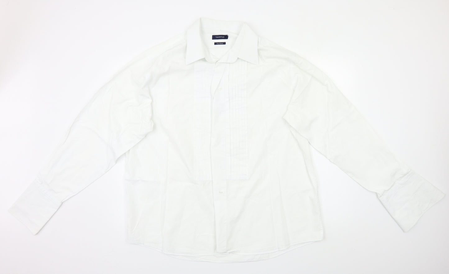 Taylor & Wright Mens White    Dress Shirt Size 17.5