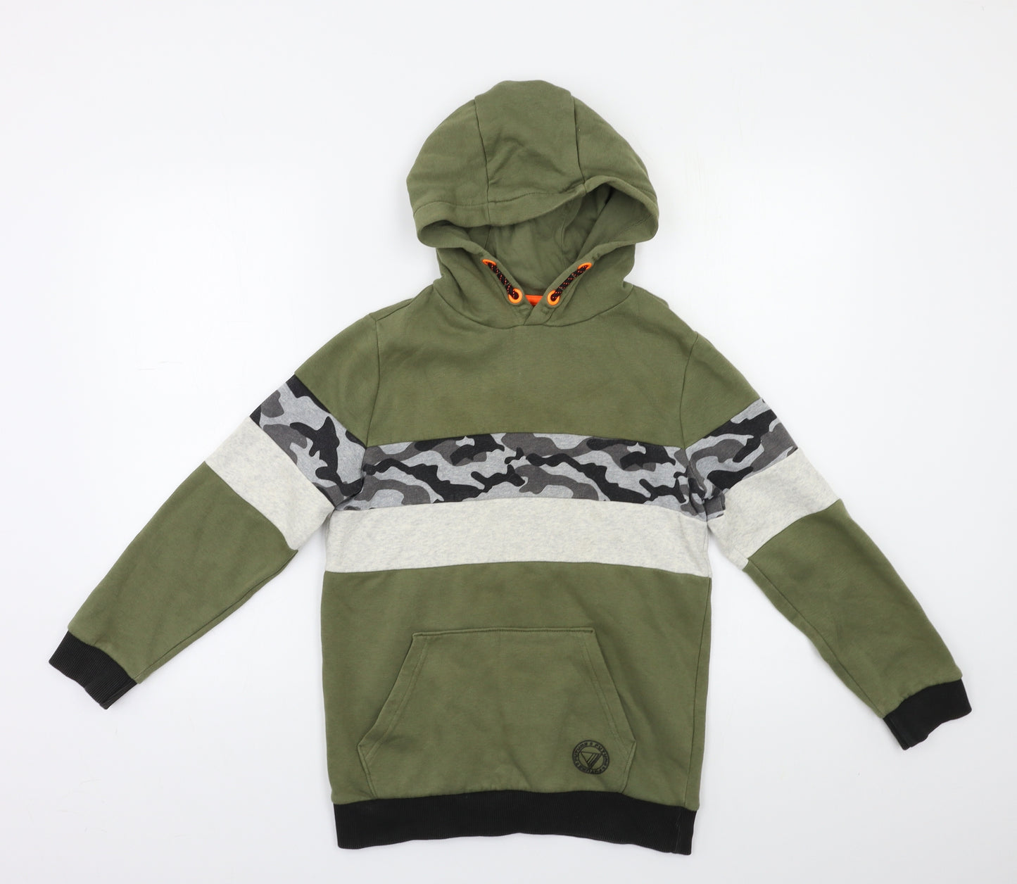 F&F Boys Green Camouflage  Pullover Hoodie Size 10 Years