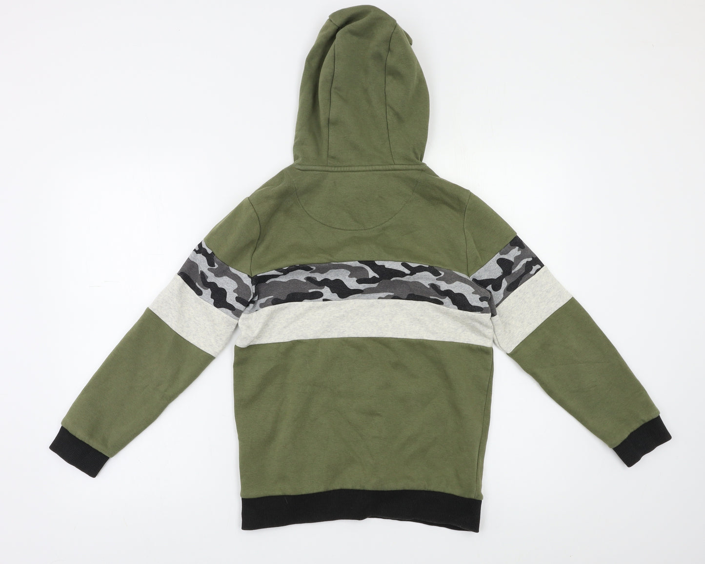 F&F Boys Green Camouflage  Pullover Hoodie Size 10 Years
