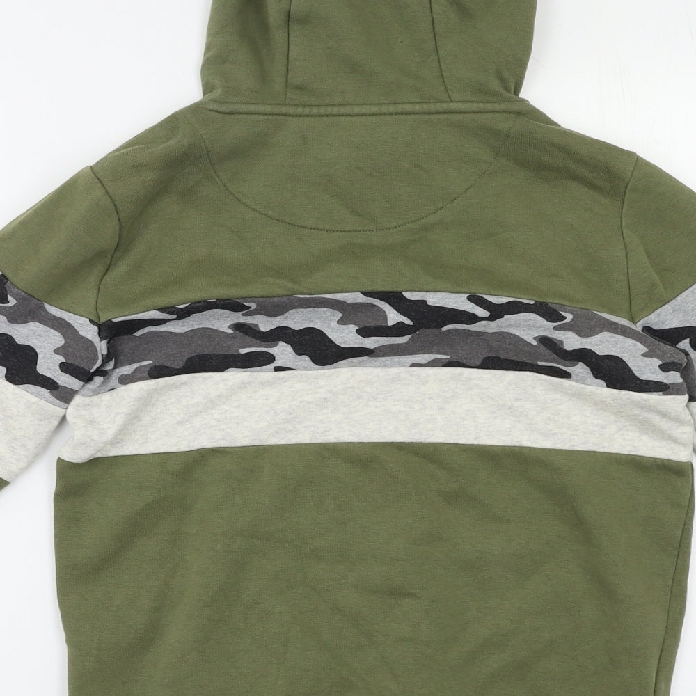 F&F Boys Green Camouflage  Pullover Hoodie Size 10 Years