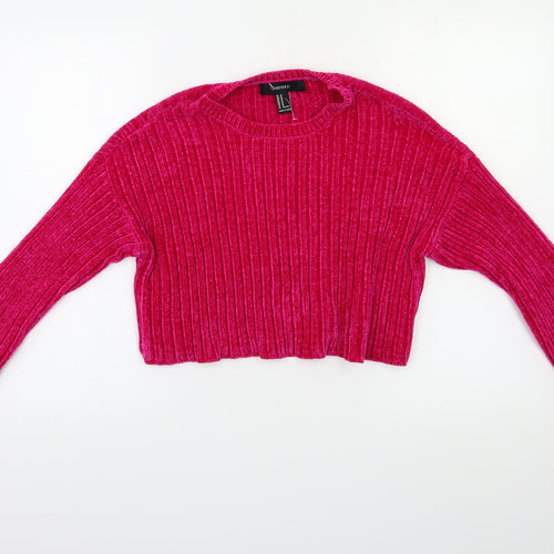 FOREVER 21 Womens Pink   Pullover Jumper Size M  - Cropped