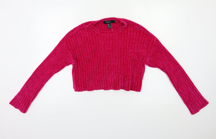 FOREVER 21 Womens Pink Pullover Jumper Size M - Cropped