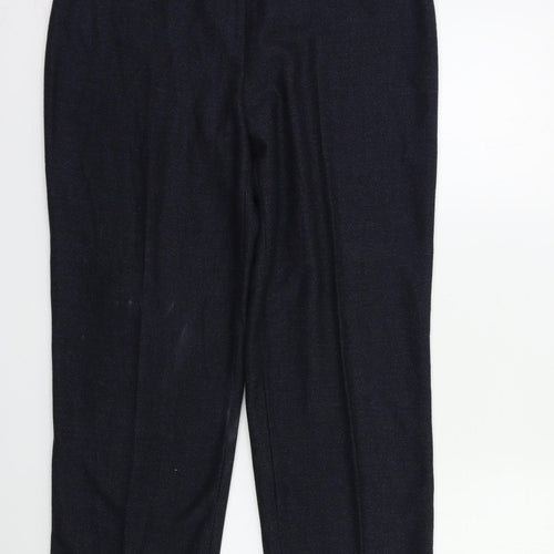 CC Petite Womens Blue Herringbone  Trousers  Size 12 L25 in