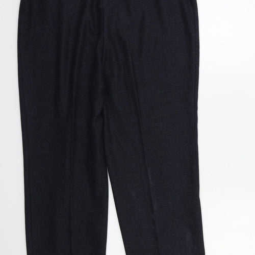 CC Petite Womens Blue Herringbone  Trousers  Size 12 L25 in