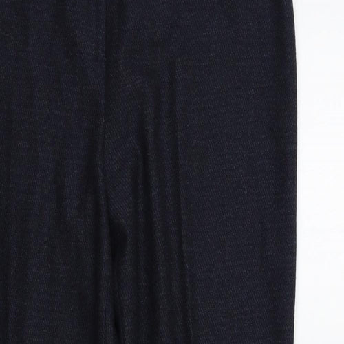 CC Petite Womens Blue Herringbone  Trousers  Size 12 L25 in