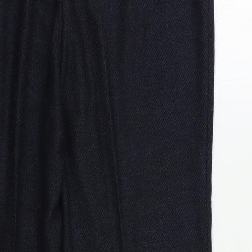 CC Petite Womens Blue Herringbone  Trousers  Size 12 L25 in