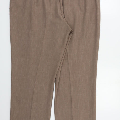 BHS Womens Beige Striped  Trousers  Size 20 L27 in