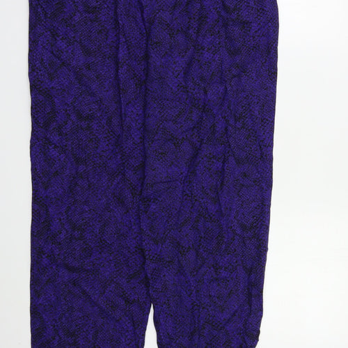 Nightingales Womens Purple Animal Print  Trousers  Size 14 L30 in