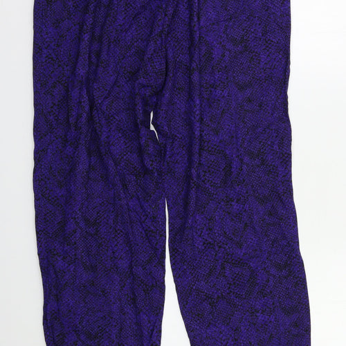 Nightingales Womens Purple Animal Print  Trousers  Size 14 L30 in
