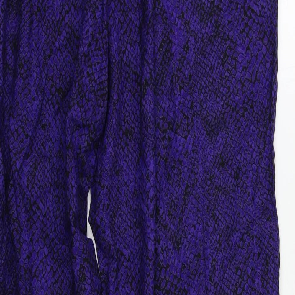 Nightingales Womens Purple Animal Print  Trousers  Size 14 L30 in