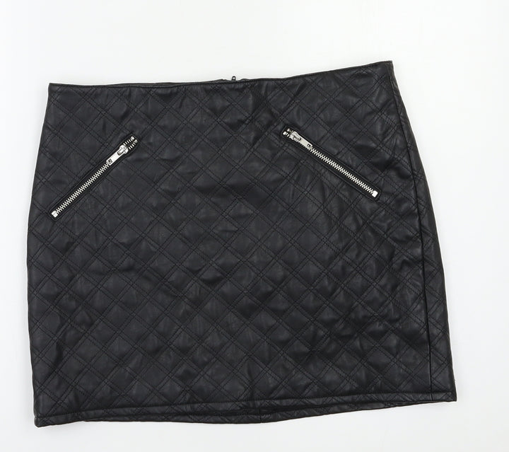 Preworn Womens Black Mini Skirt Size 12