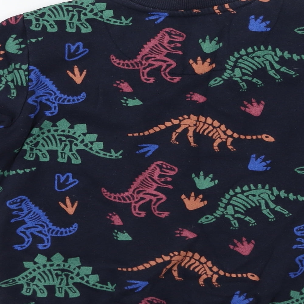 F&F Boys Black Geometric  Pullover Sweatshirt Size 6-7 Years  - DInosaur