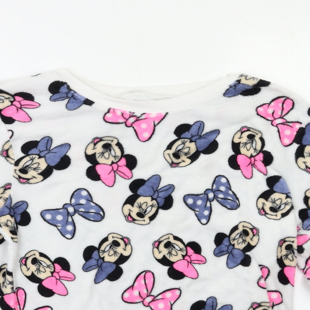 Disney Womens White Geometric  Top Pyjama Top Size L