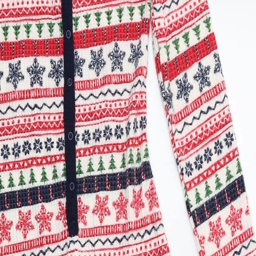 Debenhams Womens Red Fair Isle   Bodysuit Size S  - Onesie