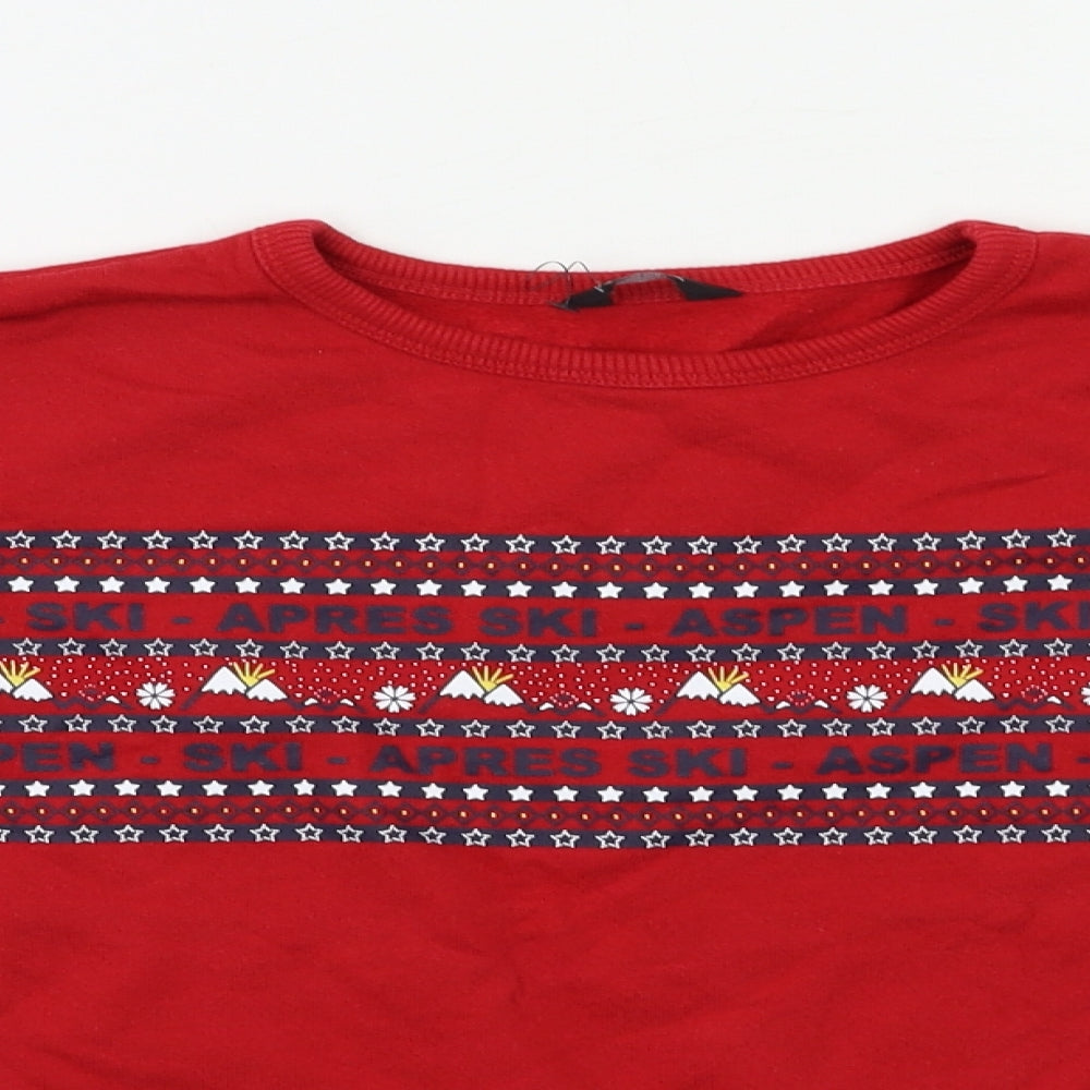 M&Co Girls Red   Pullover Sweatshirt Size 11 Years