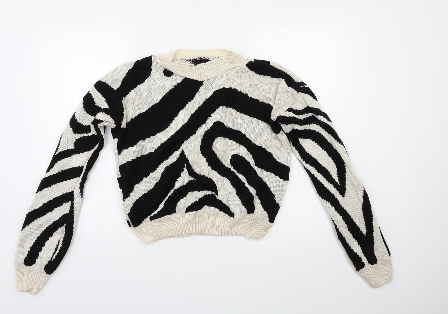 Preworn Womens Black Geometric  Pullover Jumper Size M