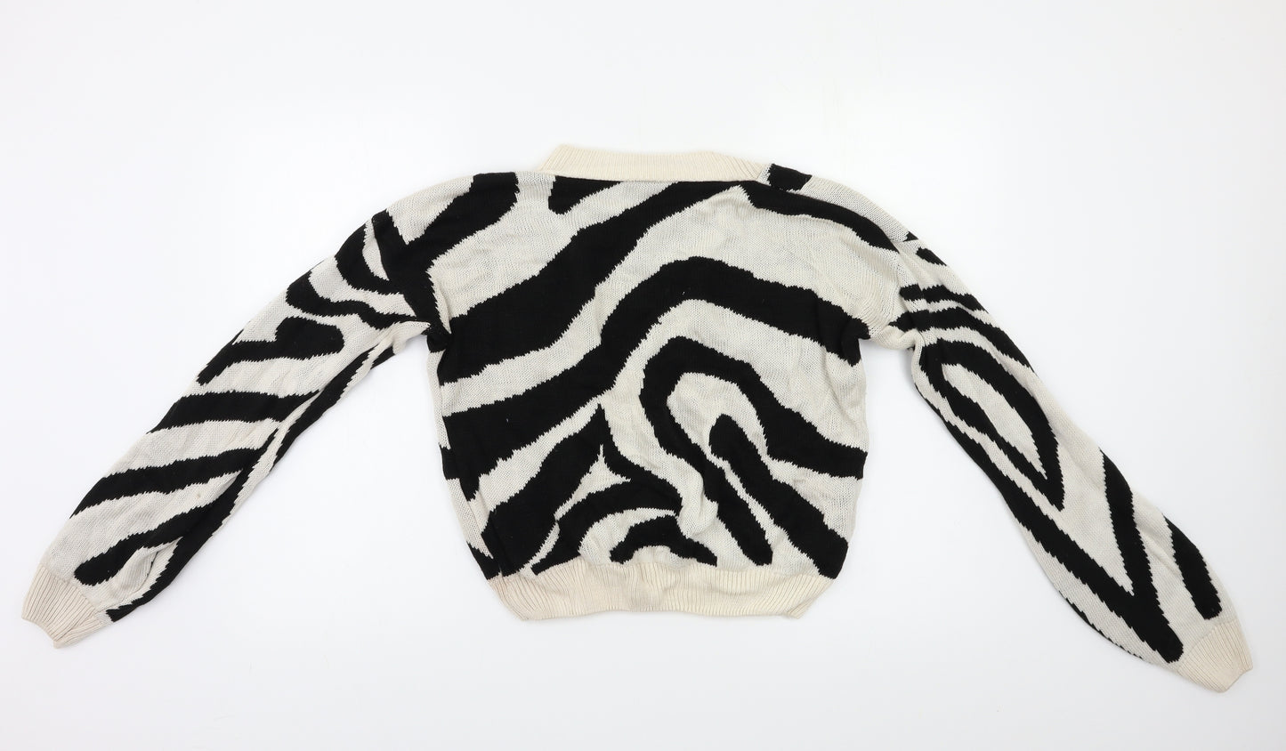 Preworn Womens Black Geometric  Pullover Jumper Size M