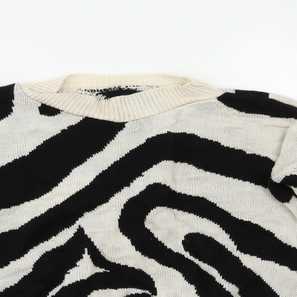 Preworn Womens Black Geometric  Pullover Jumper Size M