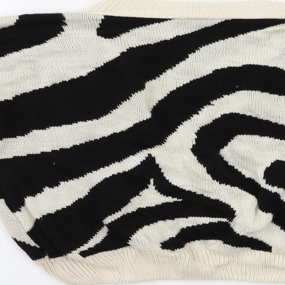 Preworn Womens Black Geometric  Pullover Jumper Size M