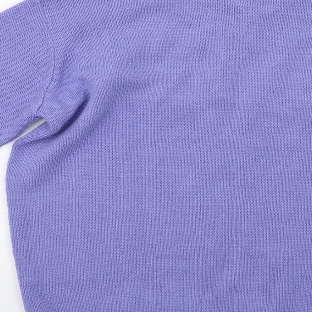 Sedagyl Womens Purple Floral  Pullover Jumper Size 12