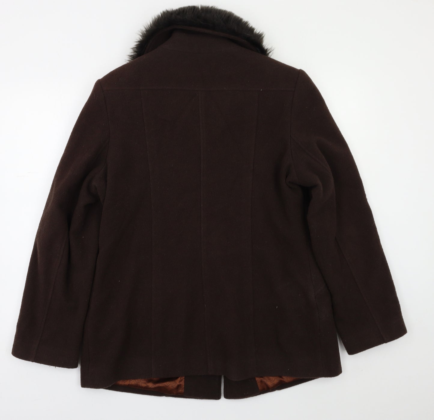 Preworn Womens Brown   Overcoat Coat Size 14