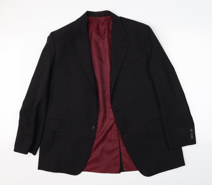 Syed Bawkher & Co Mens Black Jacket Suit Jacket Size 38