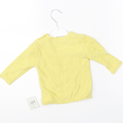 George Girls Yellow  Knit Pullover Jumper Size 0-3 Months