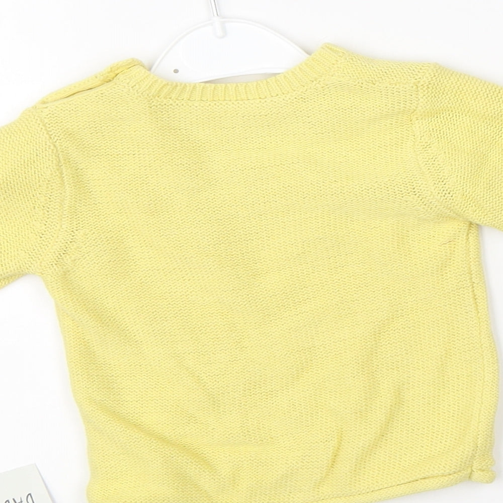 George Girls Yellow  Knit Pullover Jumper Size 0-3 Months