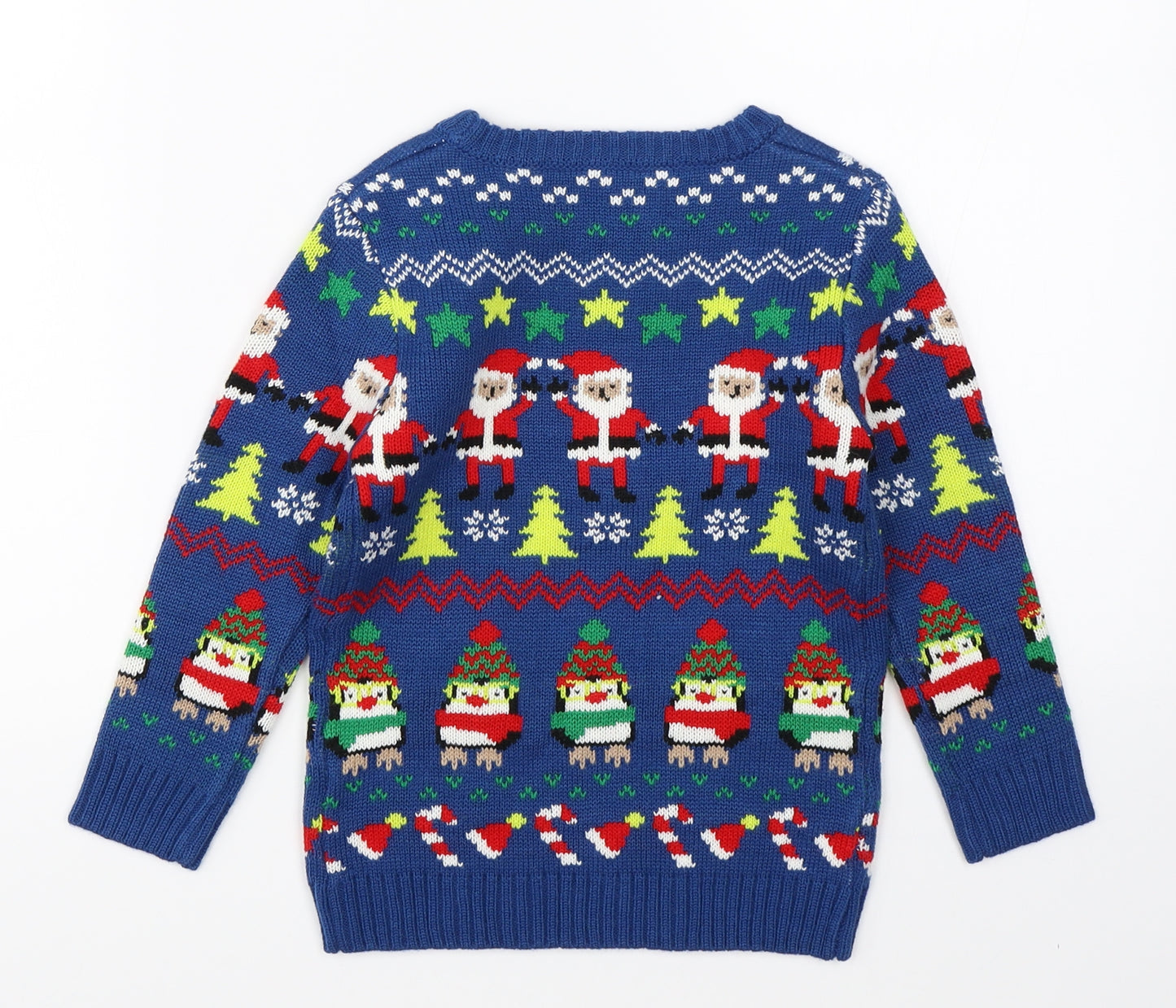 Nutmeg Boys Blue  Knit Pullover Jumper Size 3-4 Years  - chirstmas