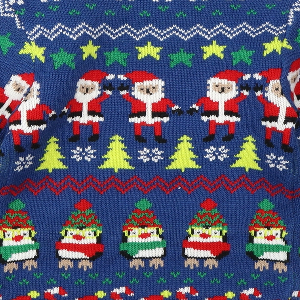 Nutmeg Boys Blue  Knit Pullover Jumper Size 3-4 Years  - chirstmas