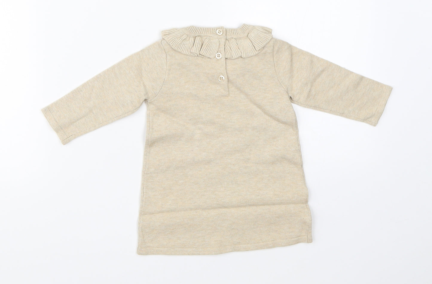 NEXT Girls Brown Argyle/Diamond  Jumper Dress  Size 3-6 Months