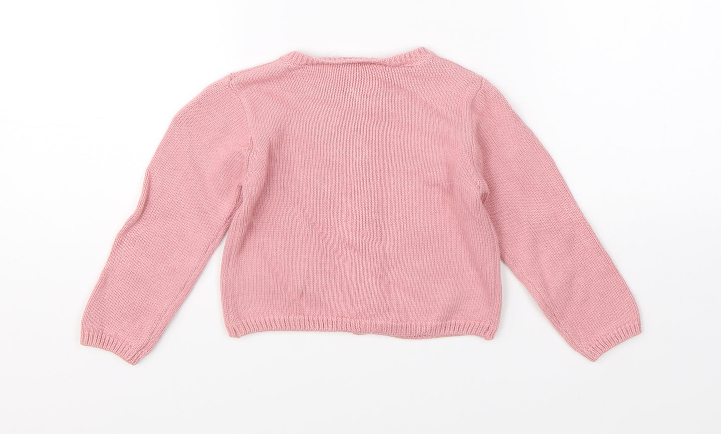 NEXT Girls Pink  Knit Pullover Jumper Size 12-18 Months  - rabbit