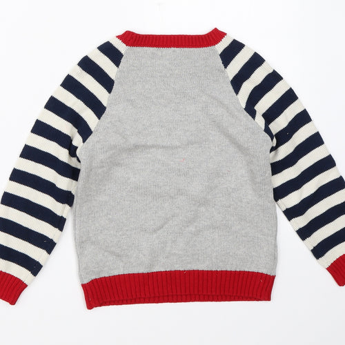NEXT Boys Grey  Knit Pullover Jumper Size 3-4 Years  - cars